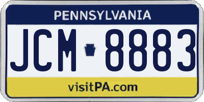 PA license plate JCM8883
