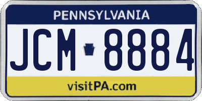 PA license plate JCM8884
