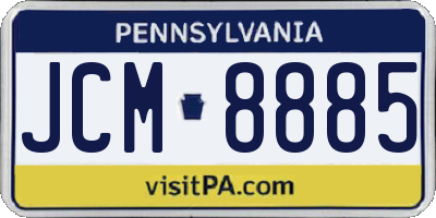 PA license plate JCM8885