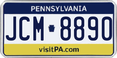 PA license plate JCM8890