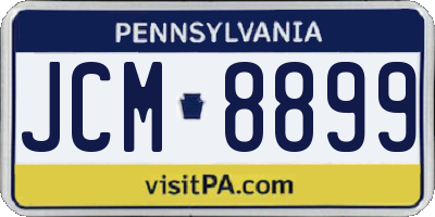 PA license plate JCM8899