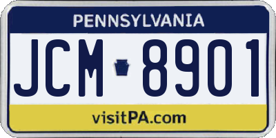 PA license plate JCM8901
