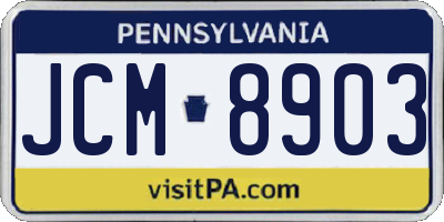 PA license plate JCM8903