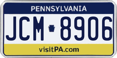 PA license plate JCM8906