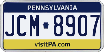 PA license plate JCM8907
