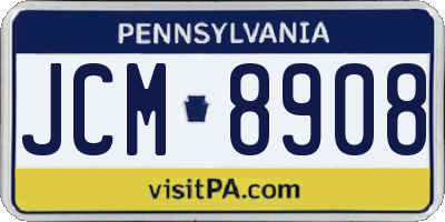 PA license plate JCM8908