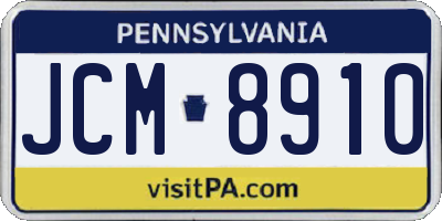 PA license plate JCM8910