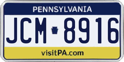 PA license plate JCM8916