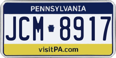 PA license plate JCM8917