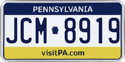 PA license plate JCM8919