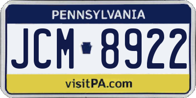 PA license plate JCM8922