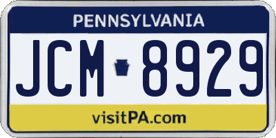 PA license plate JCM8929