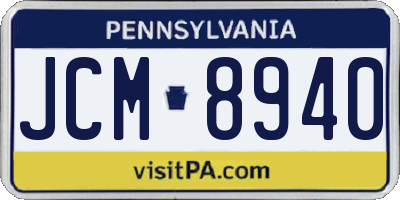 PA license plate JCM8940