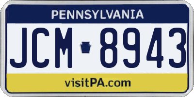PA license plate JCM8943