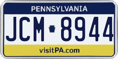 PA license plate JCM8944