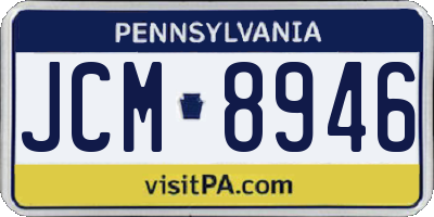 PA license plate JCM8946