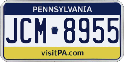 PA license plate JCM8955