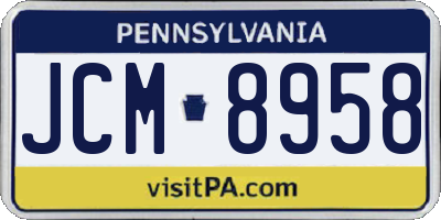 PA license plate JCM8958