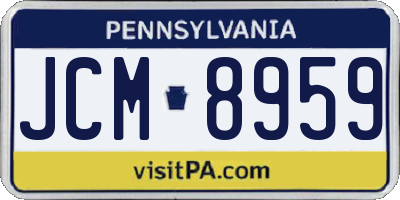 PA license plate JCM8959