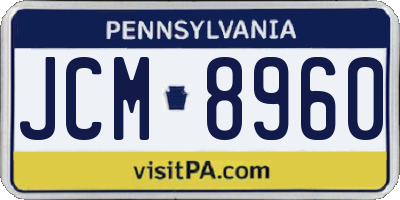 PA license plate JCM8960
