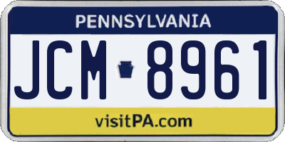 PA license plate JCM8961