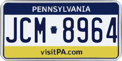PA license plate JCM8964