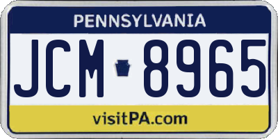 PA license plate JCM8965