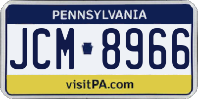 PA license plate JCM8966