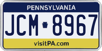 PA license plate JCM8967