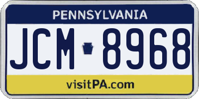 PA license plate JCM8968