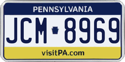 PA license plate JCM8969