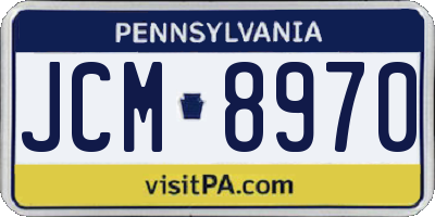 PA license plate JCM8970