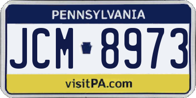 PA license plate JCM8973