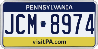 PA license plate JCM8974