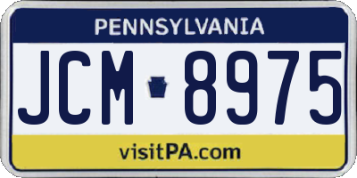 PA license plate JCM8975