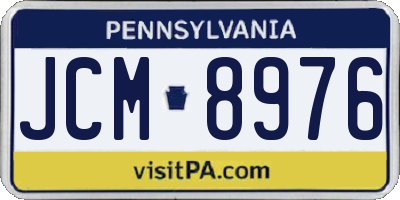 PA license plate JCM8976