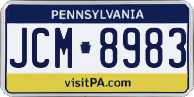 PA license plate JCM8983