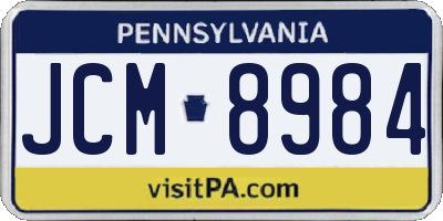 PA license plate JCM8984