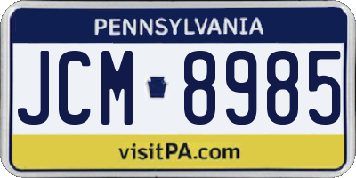 PA license plate JCM8985
