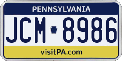PA license plate JCM8986