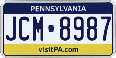 PA license plate JCM8987