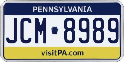 PA license plate JCM8989