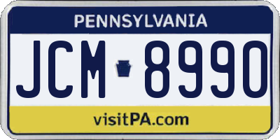 PA license plate JCM8990