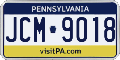 PA license plate JCM9018