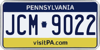 PA license plate JCM9022