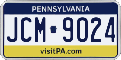 PA license plate JCM9024