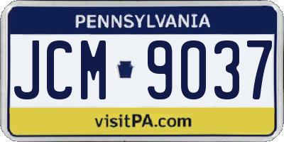 PA license plate JCM9037