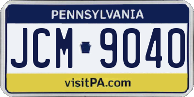 PA license plate JCM9040