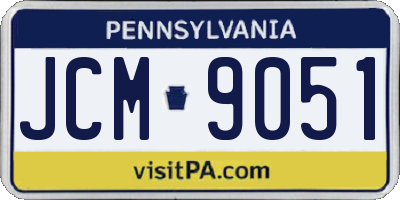PA license plate JCM9051