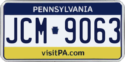PA license plate JCM9063